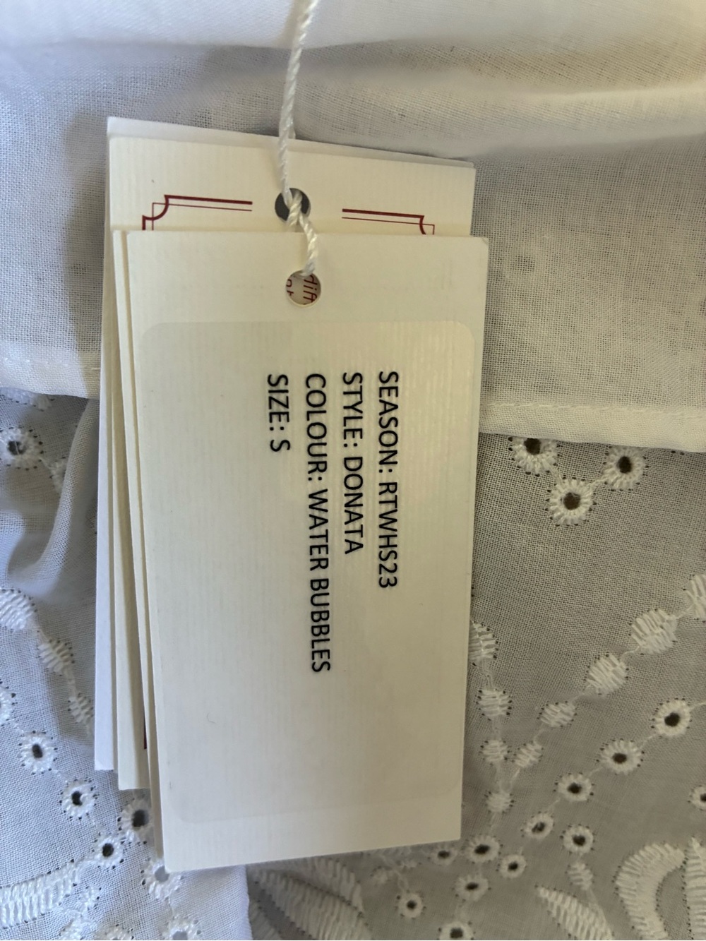 Loretta Caponi Donata White Cotton Embroidered Eyelet Tie-Shoulder Tank Top - Picture 11 of 11
